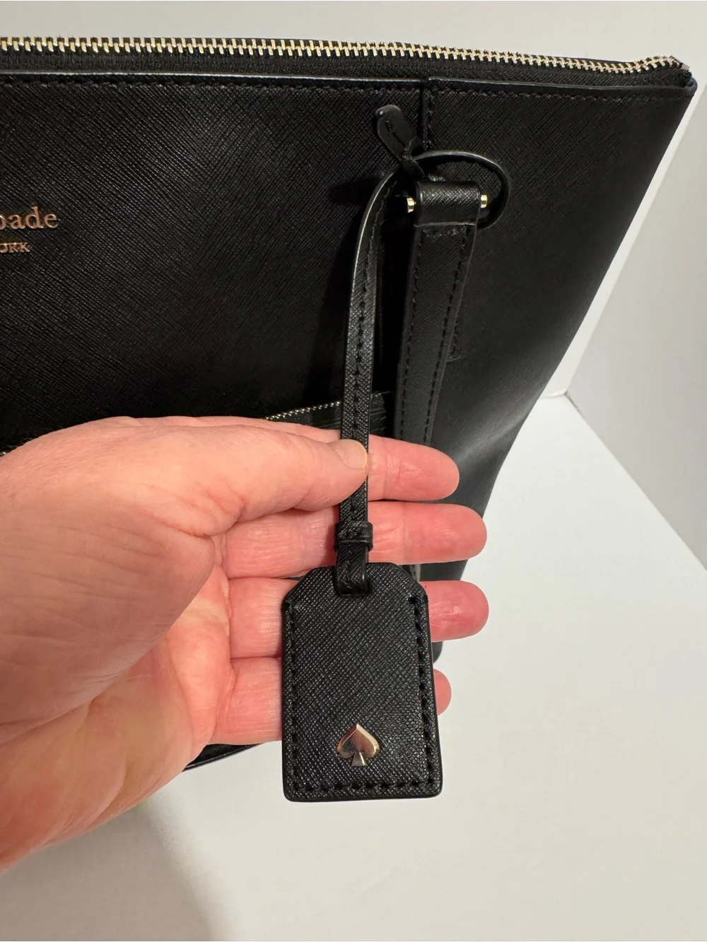 Kate Spade New York Cameron Pocket Tote Black Saffiano Leather Shoulder Bag